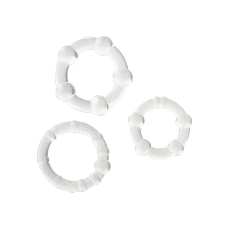Seven Creations - Juego Tres Anillos Pene Transparente