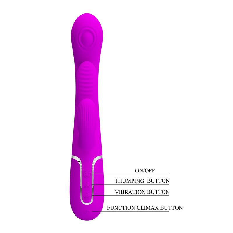 Pretty Love - Shania Triple Vibrador Rabbit Multifunción Rosa