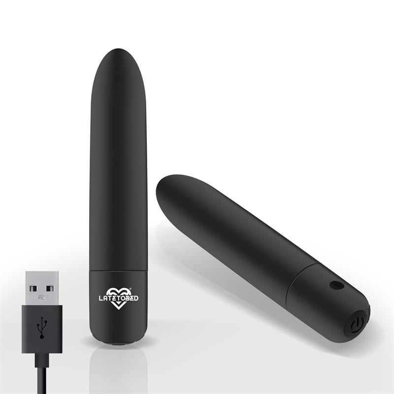 Shoty Bala Vibradora Usb 10 Velocidades Potente Motor Negro