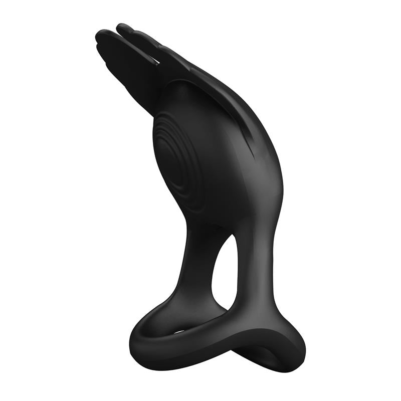 Pretty Love - Anillo Vibrador Silas 7 Vibraciones Silicona Negro