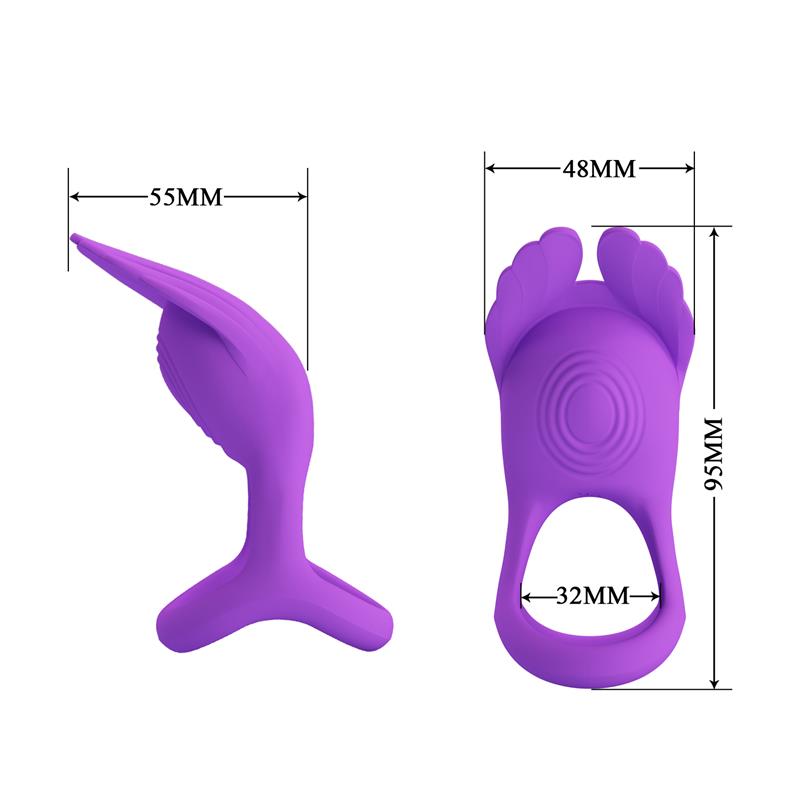 Pretty Love - Anillo Vibrador Silas 7 Vibraciones Silicona Lila