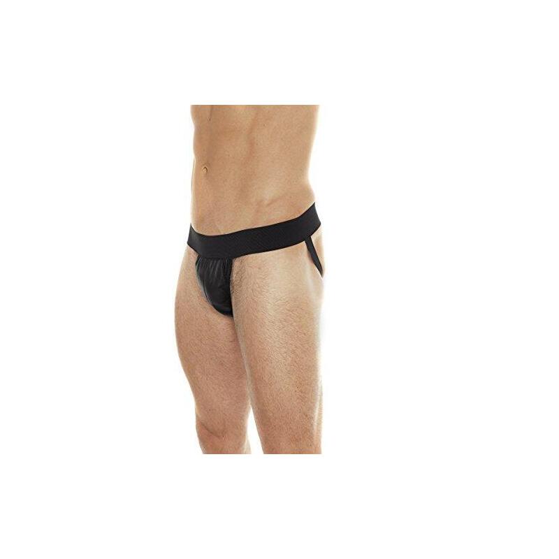 Slip De Cuero Color Negro Talla (Interno):L