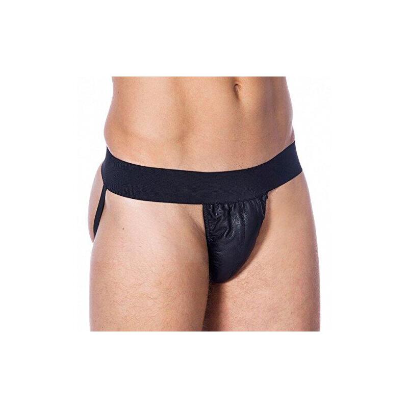 Slip De Cuero Color Negro Talla (Interno):M