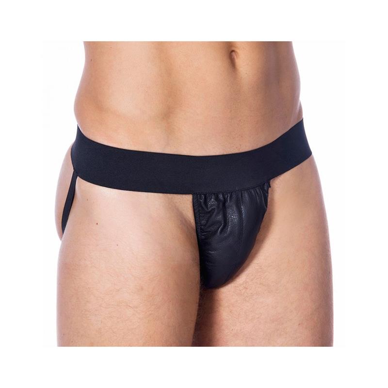 Slip De Cuero Color Negro Talla (Interno):S