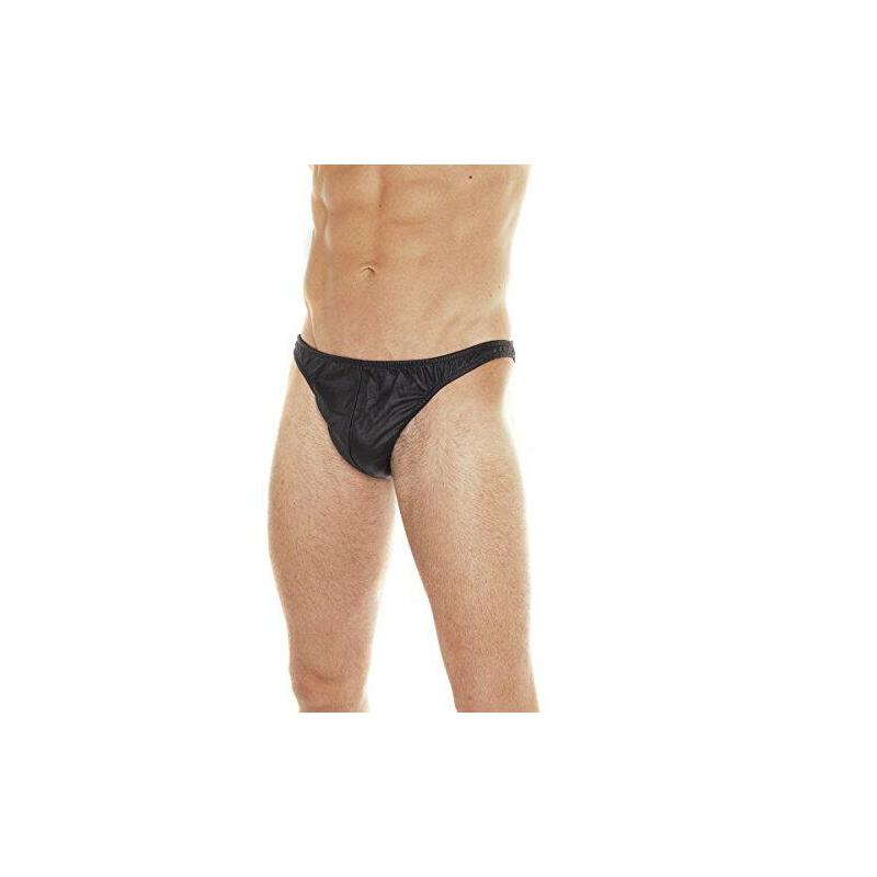 Slips De Cuero Color Negro Talla (Interno):L