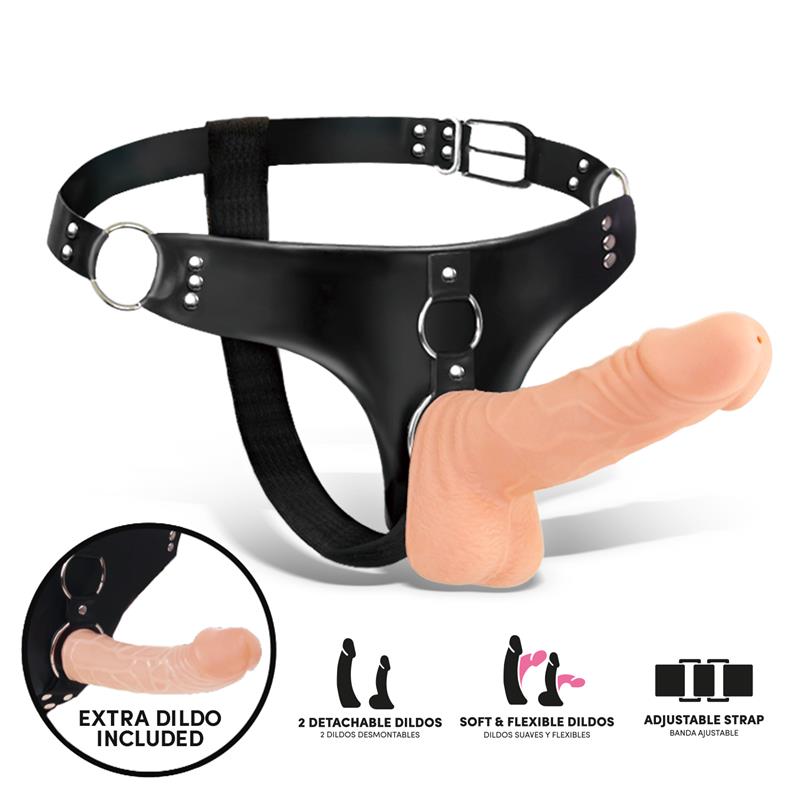 Sparo Arnés Con 2 Dildos Realistas Desmontables