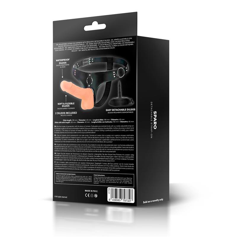 Sparo Arnés Con 2 Dildos Realistas Desmontables