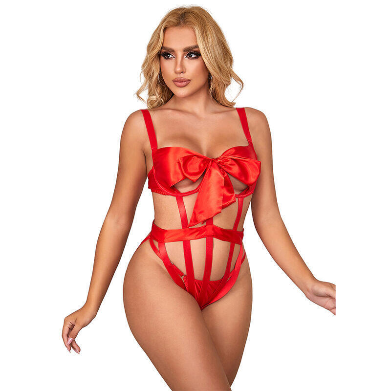 Subblime - 954468 Body Sexy Calado Con Lazo Rojo S/M