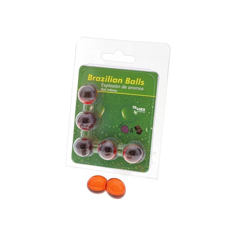Taloka - Brazilian Balls Gel Íntimo Fresa & Chocolate 5 Bolas