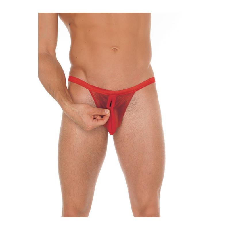Tanga Con Cremallera Rojo Talla Única