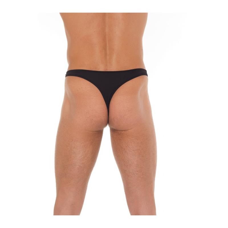 Tanga Negro Con Hebilla Talla Única