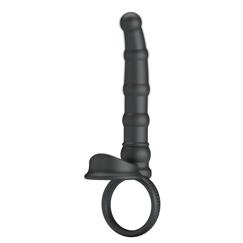 Pretty Love - Tatum Anillo Vibrador Pene Con Plug 10 Vibraciones Negro