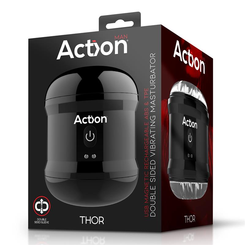 Thor Masturbador Con Vibración Doble Orificio