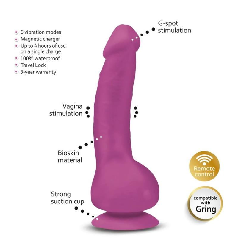 G-Vibe - Greal Mini Dildo Vibrador Siliciona Fucsia