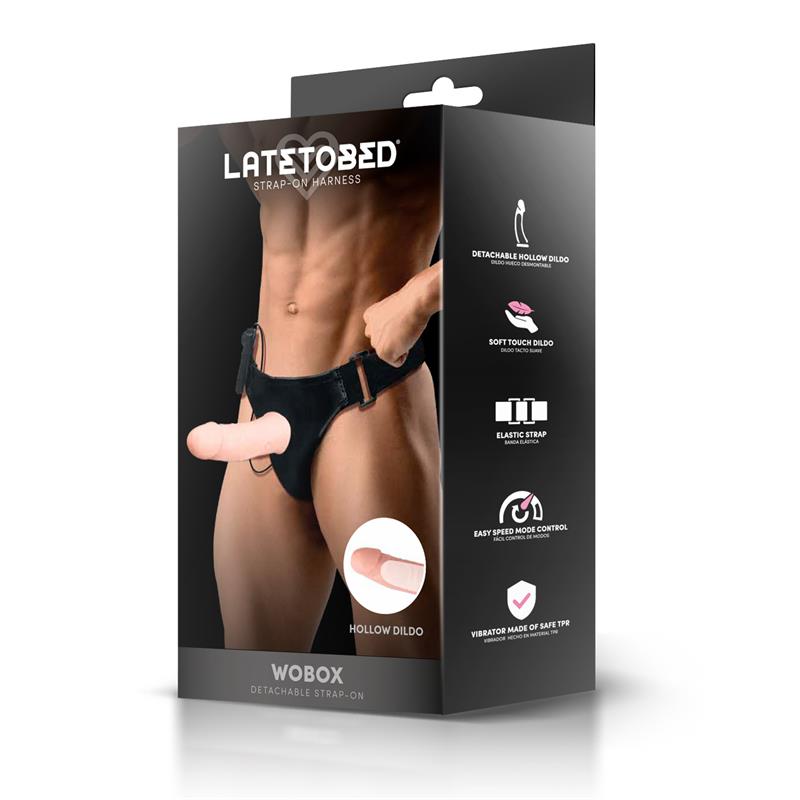 Wobox Arnés Con Dildo Hueco Desmontable, Vibración Y Control Remoto