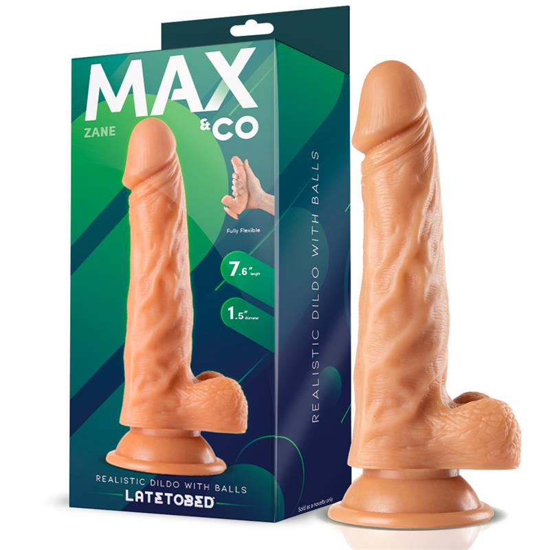 Zane Dildo Realista Con Testículos Natural 7,6 - 19.5 Cm