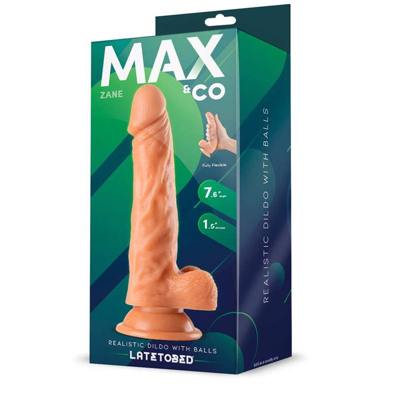 Zane Dildo Realista Con Testículos Natural 7,6 - 19.5 Cm