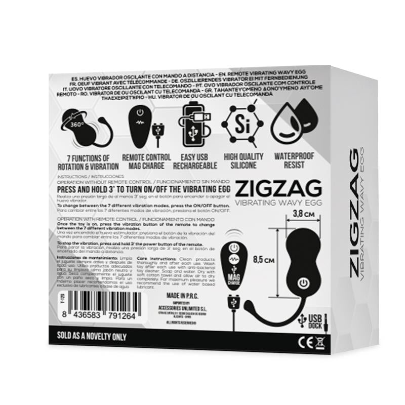 Zigzag Huevo Vibrador Con Control Remoto Usb Función Zigzageante Usb Silicona