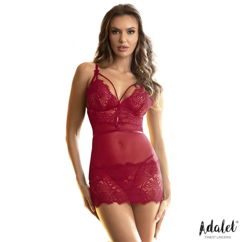 Zoe Babydoll Espalda Abierta Y Tanga Rojo Talla (Interno):S/M