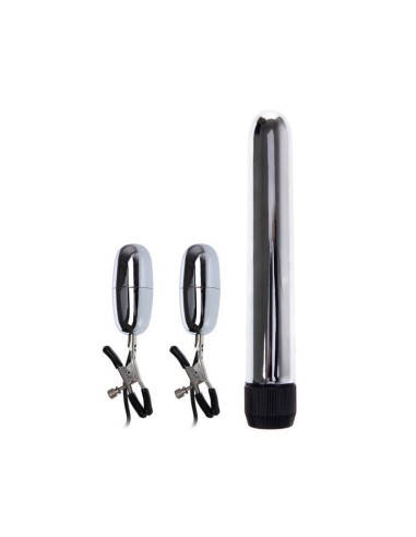 Baile Set Bala Vibrador Y Pinzas Para Pezones Con Vibración Turbo