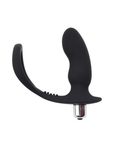 Anillo Para El Pene Con Plug Anal Negro