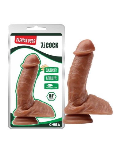 Dildo Dual Density Fashion Dude 18.5 X 4.3 Cm Bronceado