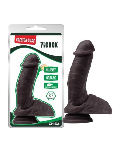 Dildo Dual Density Fashion Dude 18.5 X 4.3 Cm Marron