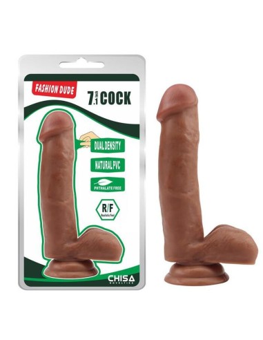 Dildo Dual Density Fashion Dude 17.8 X 4 Cm Bronceado