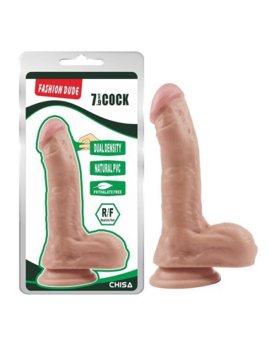 Dildo Dual Density Fashion Dude 20.5 X 4.5 Cm Natural