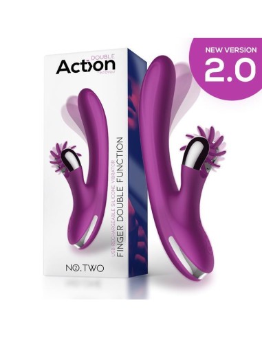 No. Two Vibrador Movimiento Finger Y Rueda Estimuladora Usb Silicona