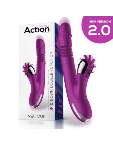 No. Four Vibrador Up And Down Y Rueda Estimuladora Usb Silicona