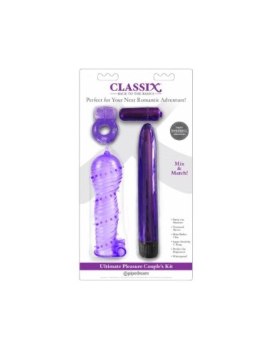 Classix - Kit Para Parejas Con Anillo, Funda Y Balas Morado