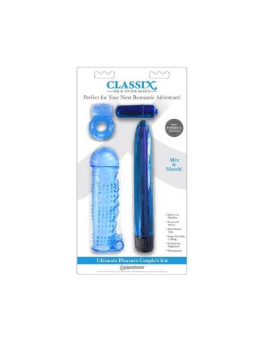 Classix - Kit Para Parejas Con Anillo, Funda Y Balas Azul