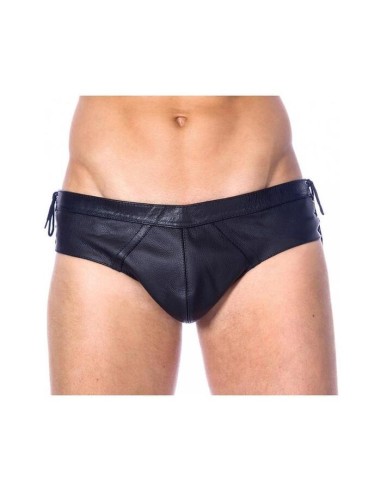 Slips De Cuero Ajustable Color Negro Talla (interno):s/m