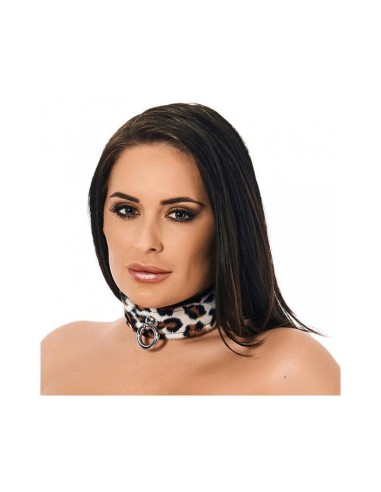 Collar De Cuero Leopardo Ajustable