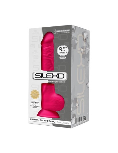 Silexd - Modelo 1 Pene Realistico Silicona Premium Silexpan Fucsia 24 Cm