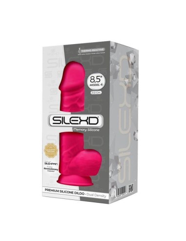 Silexd - Modelo 1 Pene Realistico Silicona Premium Silexpan Fucsia 21.5 Cm