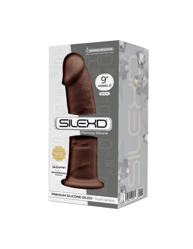 Silexd - Modelo 2 Pene Realistico Silicona Premium Silexpan Marron 23 Cm