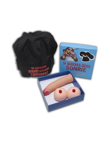 Caja Gorro Cocinero Negro Si Quieres Sexo Sonrie