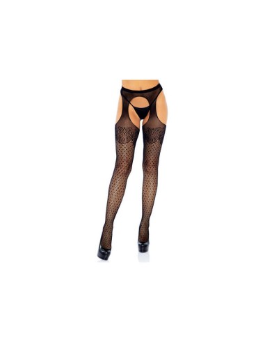 Leg Avenue - Medias Cuerpo De Red Y Puntitos Talla Unica