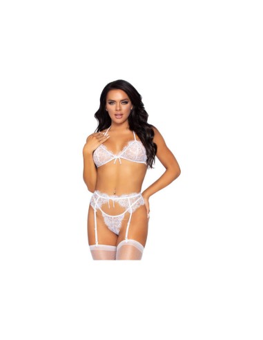 Leg Avenue - Set Tres Piezas Blanco Talla L