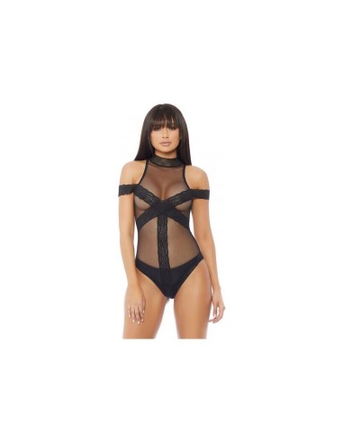 Breakdown Teddy Body Negro Con Transparencias