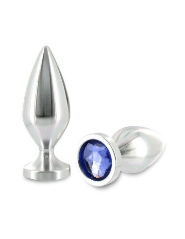 Metal Hard - Anal Plug Aliminum Color Cristal Mediano 8.89cm