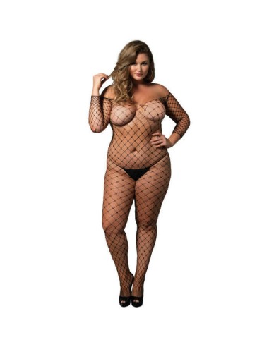 Leg Avenue - Off The Shoulder Bodystocking Negro Talla Grande