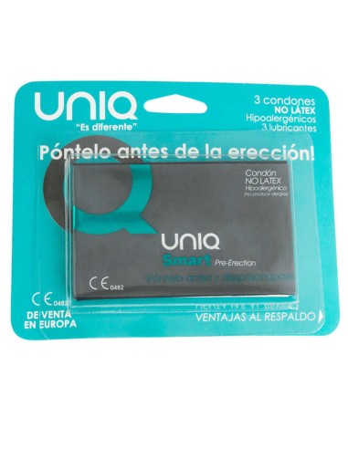 Uniq - Smart Preservativos Pre-erección Sin Latex 3 Unidades