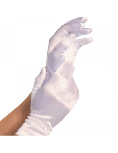 Leg Avenue - Guantes Satin Blanco