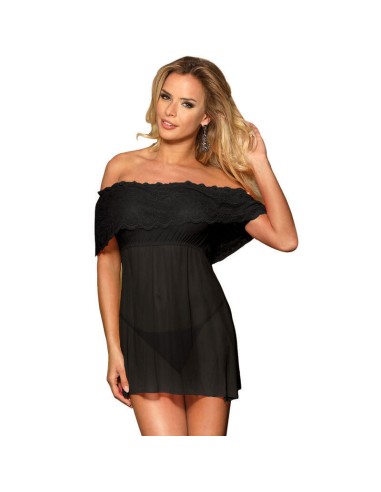 Subblime - Set Vestido Corto + Tanga Negro S/m