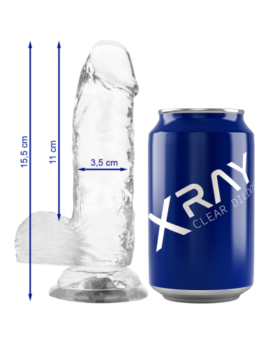 X Ray - Clear Dildo Realista Transparente 15.5 Cm -o- 3.5 Cm