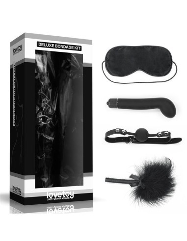 Kit Bondage Deluxe Con Vibrador Negro