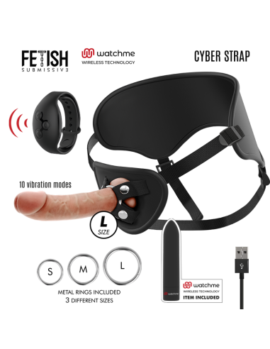 Fetish Submissive Cyber Strap - Arnes Con Dildo Y Bala Control Remoto Tecnologia Watchme L